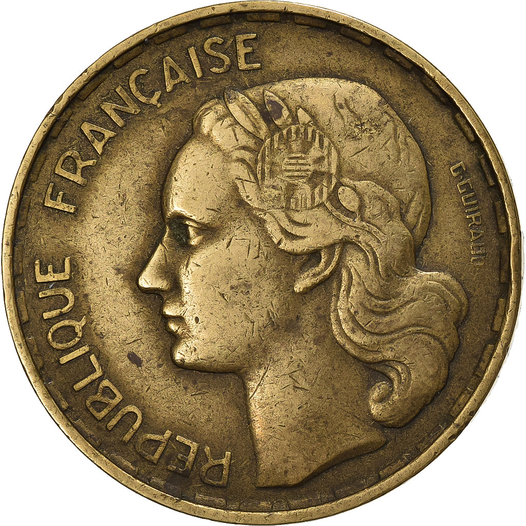 Francia, 50 Francs, Guiraud, 1951, Paris, Alluminio-bronzo, MB, Le Franc:F.425