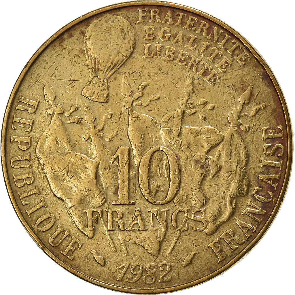 Francia, 10 Francs, Gambetta, 1982, Paris, Nichel-bronzo, MB, Gadoury:815