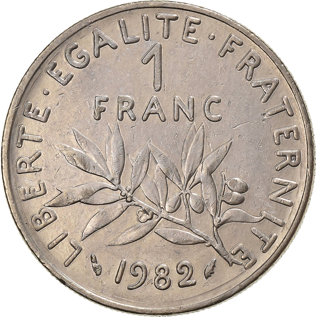 Francja, Franc, Semeuse, 1982, Paris, Nikiel, EF(40-45), Gadoury:474, KM:925.1