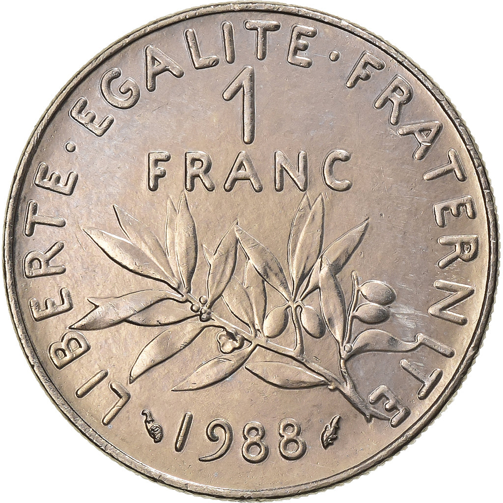 Francia, Franc, Semeuse, 1988, Paris, Níquel, EBC+, Gadoury:474, KM:925.1