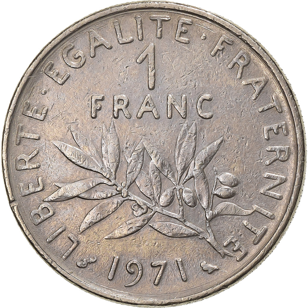 Francia, Franc, Semeuse, 1971, Paris, Níquel, BC+, Gadoury:474, KM:925.1