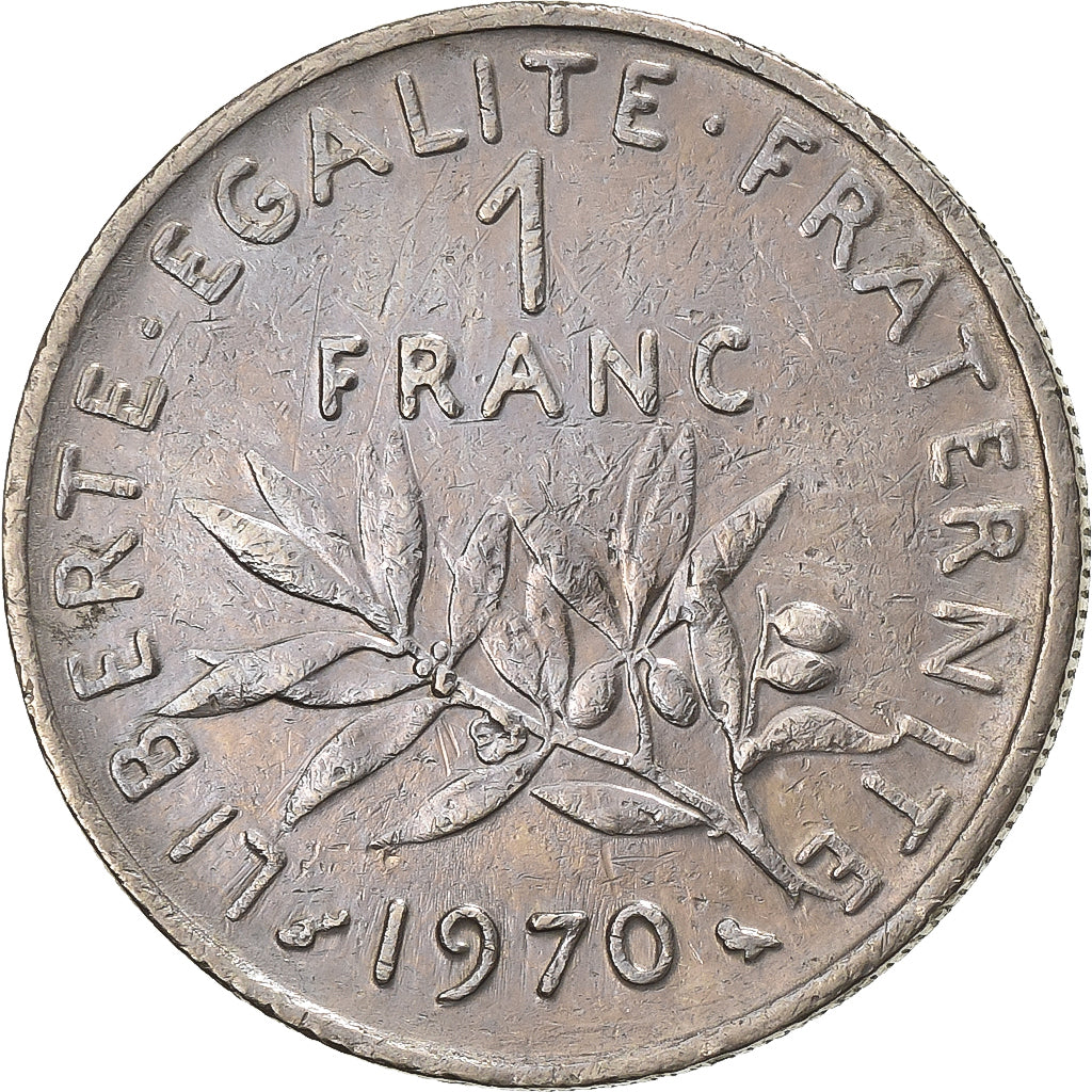 Francia, Franc, Semeuse, 1970, Paris, Níquel, BC+, Gadoury:474, KM:925.1