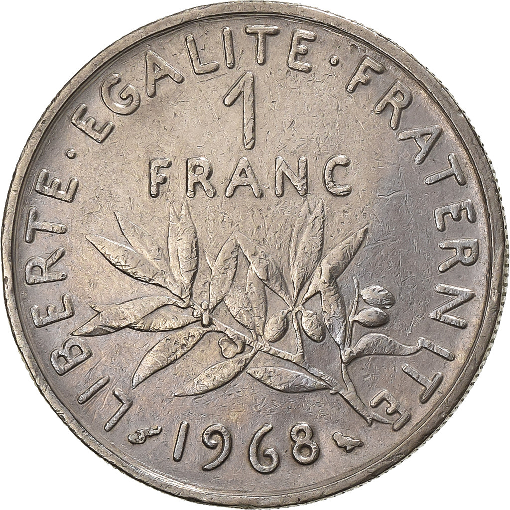 Francia, Franc, Semeuse, 1968, Paris, Níquel, BC+, Gadoury:474, KM:925.1