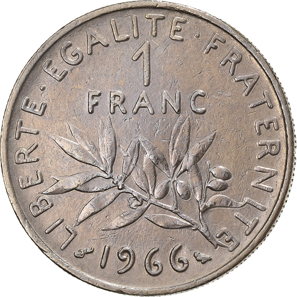 Francja, Franc, Semeuse, 1966, Paris, Nikiel, VF(30-35), Gadoury:474, KM:925.1