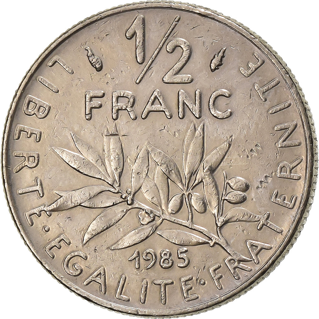 France, 1/2 Franc, Semeuse, 1985, Paris, Nickel, EF(40-45), Gadoury:429