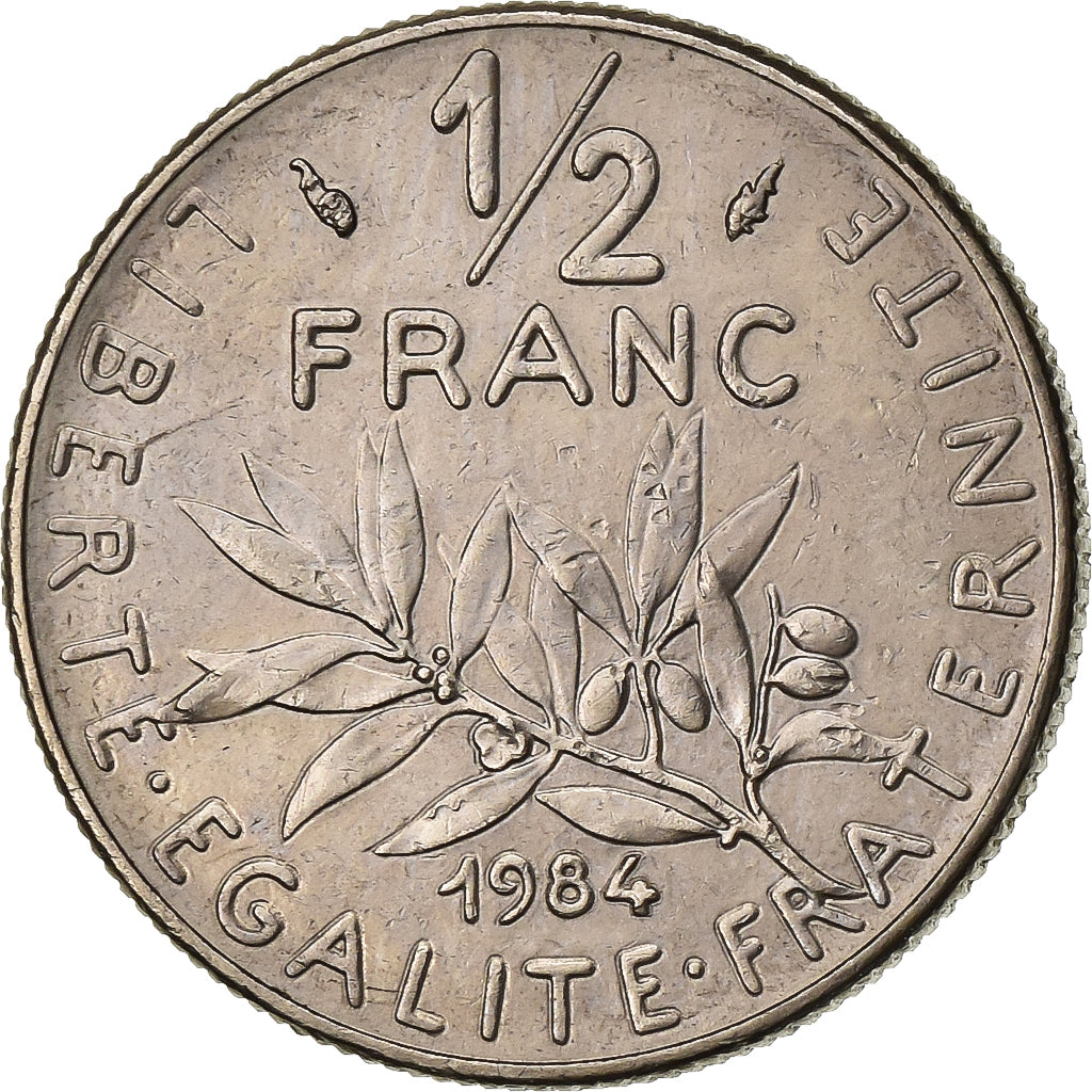 France, 1/2 Franc, Semeuse, 1984, Paris, Nickel, AU(50-53), Gadoury:429
