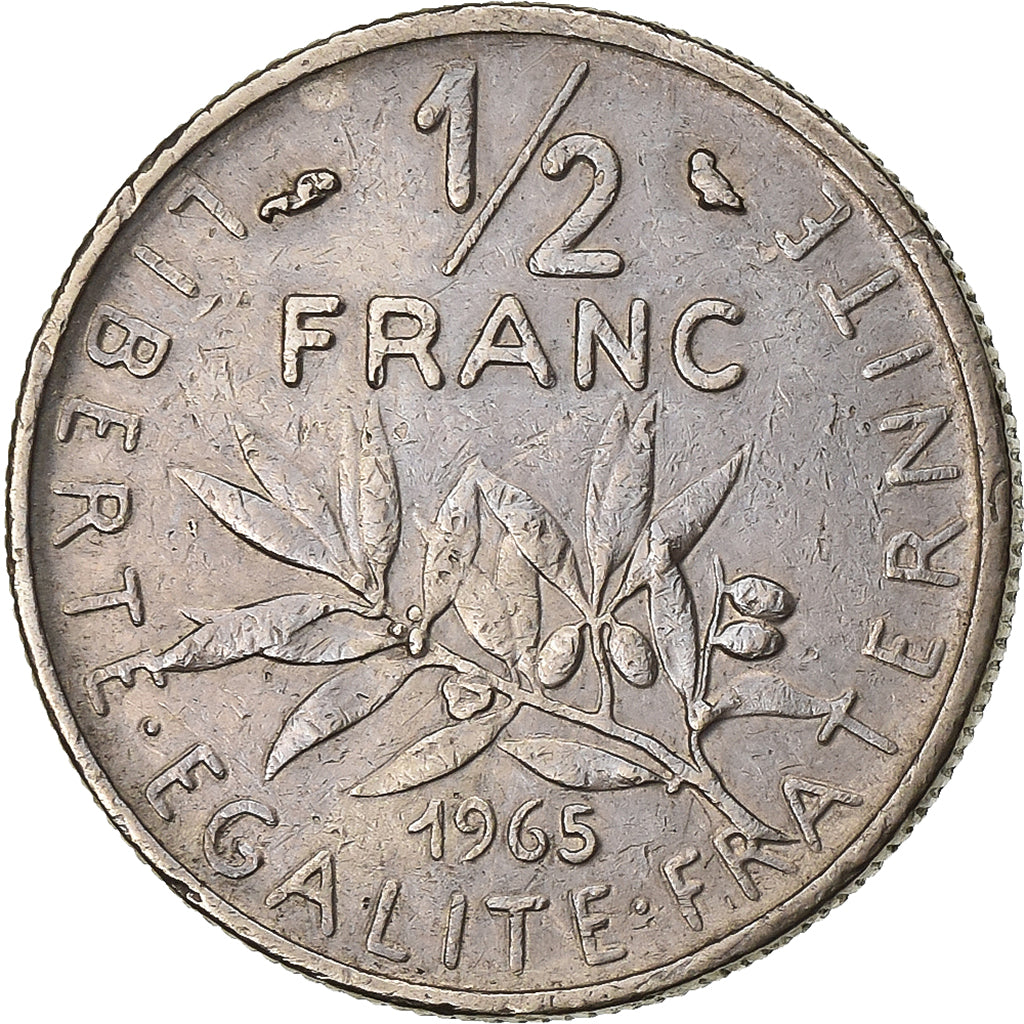 France, 1/2 Franc, Semeuse, 1965, Paris, Nickel, VF(30-35), Gadoury:429