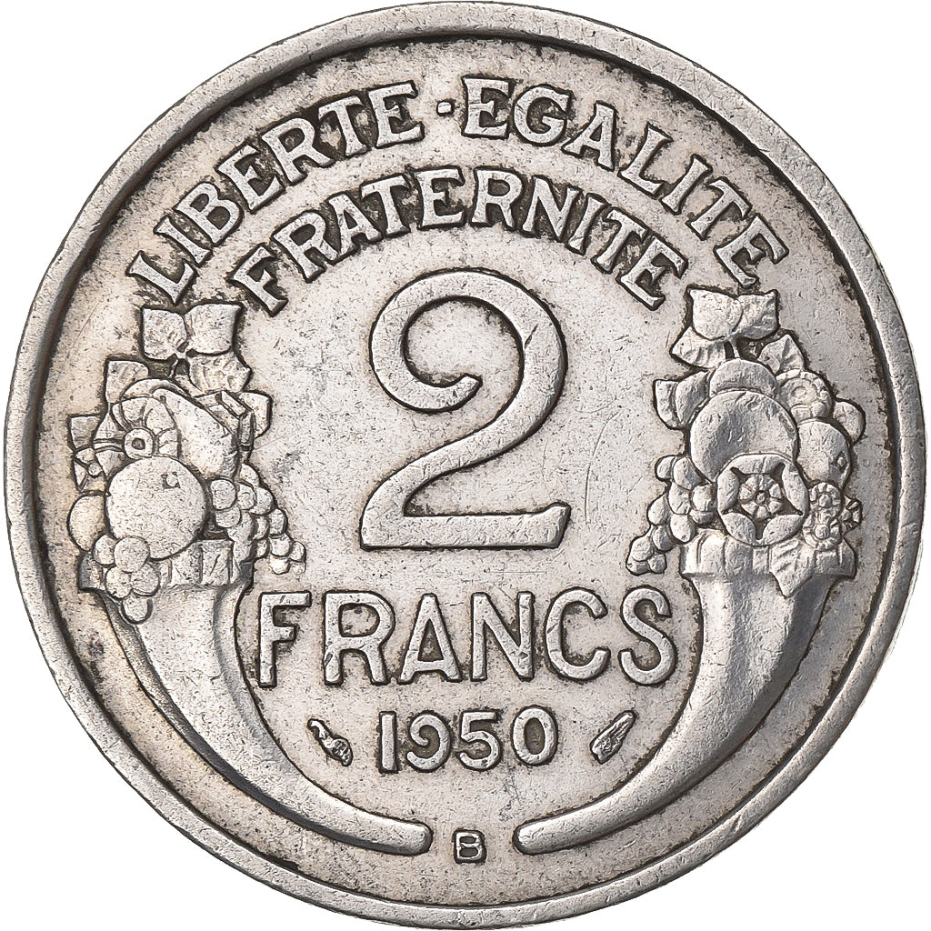 France, 2 Francs, Morlon, 1950, Beaumont - Le Roger, Aluminium, TTB