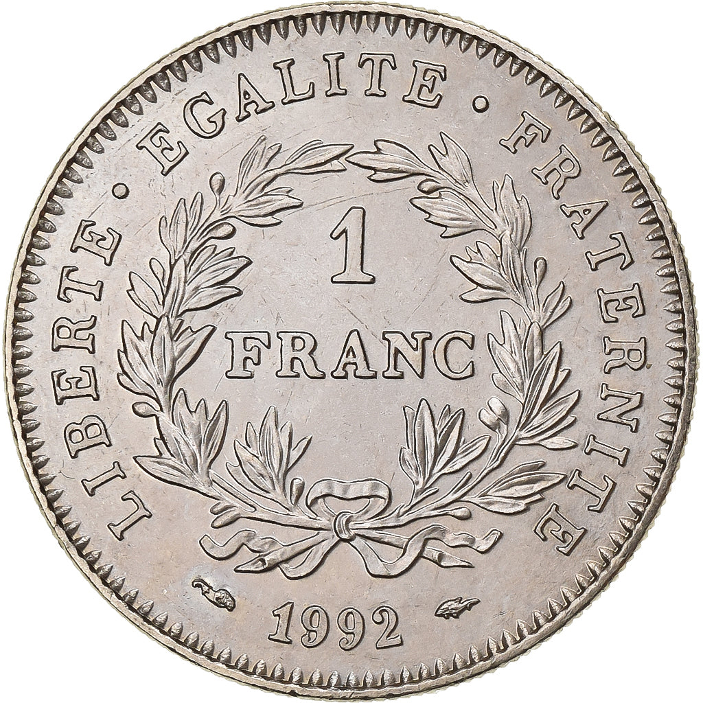 Frankreich, Franc, République, 1992, Paris, Nickel, UNZ, KM:1004.1