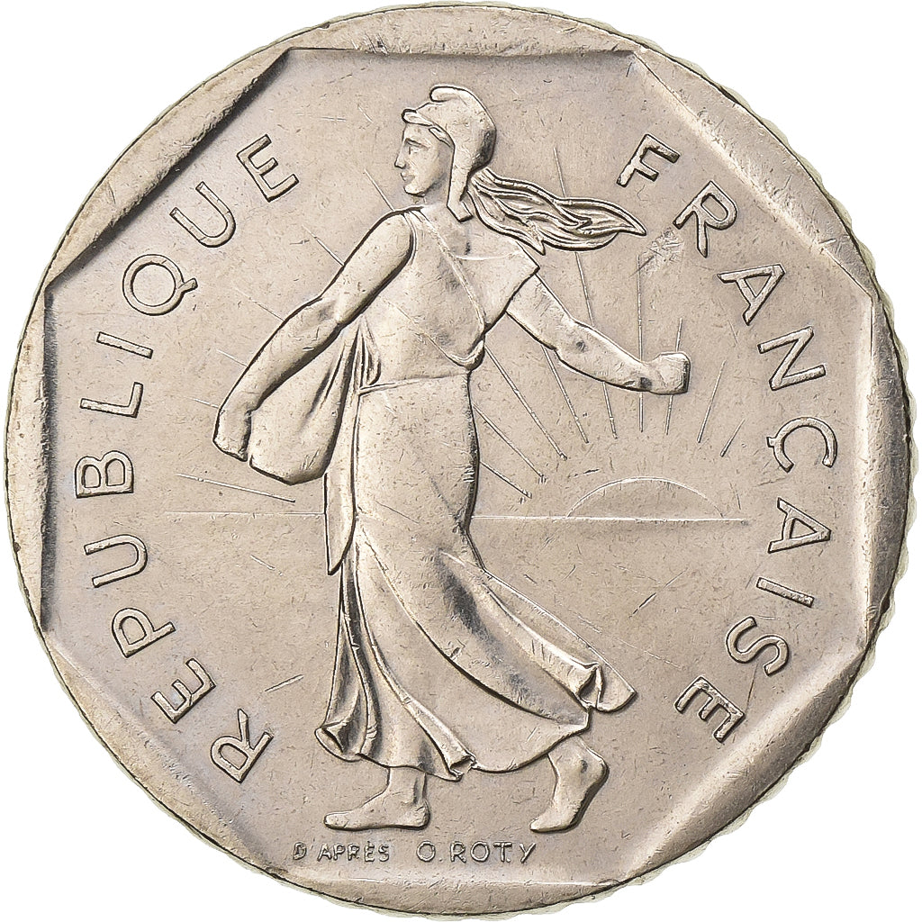 França, 2 Francs, Semeuse, 1988, Paris, Níquel, MS(60-62), Gadoury:547