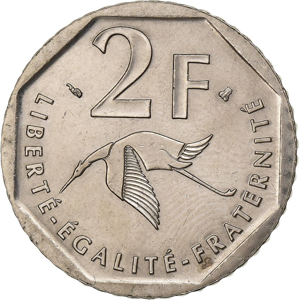 France, 2 Francs, Guynemer, 1997, Paris, Nickel, AU(55-58), Gadoury:550, KM:1187