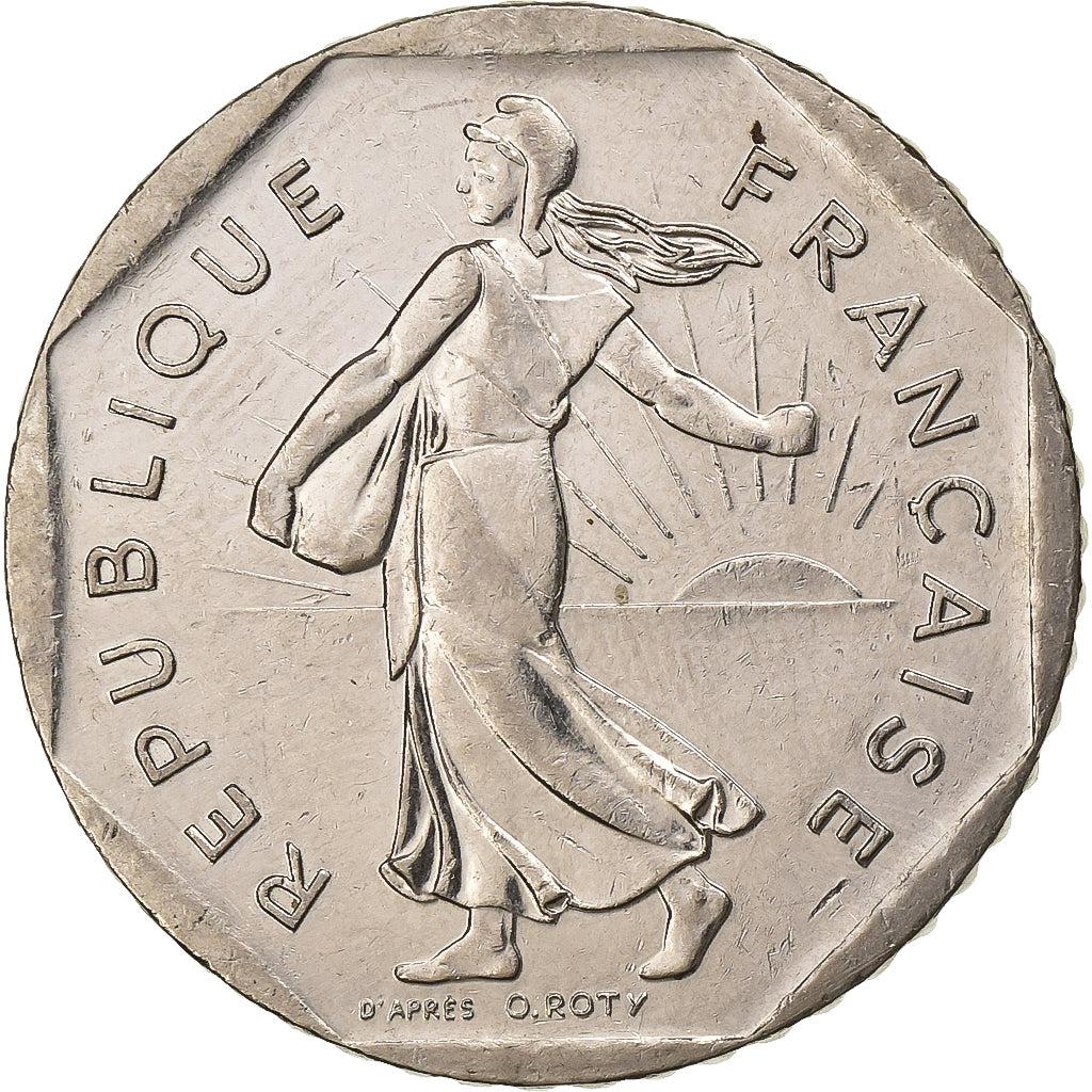 Francja, 2 Francs, Semeuse, 1998, Nikiel, EF(40-45), Gadoury:547, KM:942.2