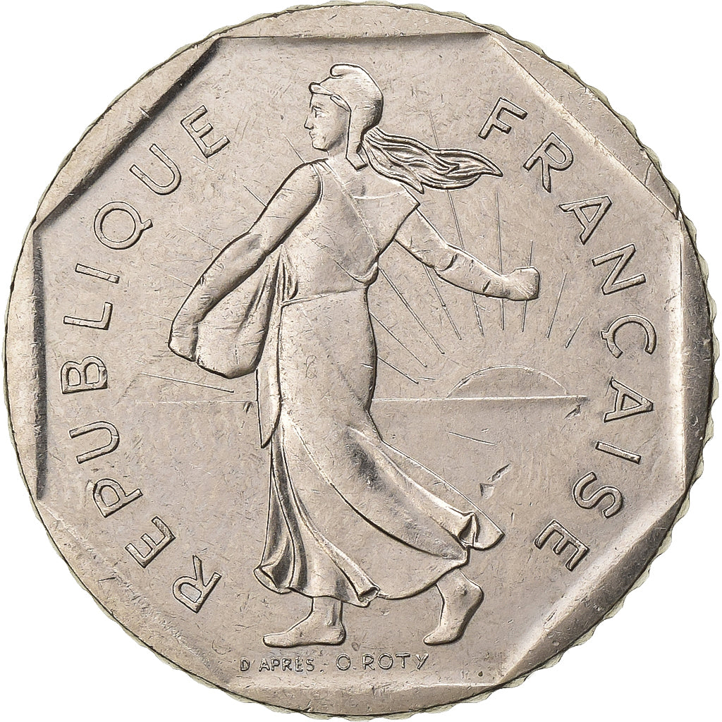 France, 2 Francs, Semeuse, 1987, Paris, Nickel, AU(55-58), Gadoury:547, KM:942.1