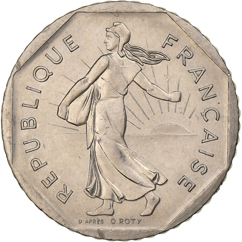 Francja, 2 Francs, Semeuse, 1979, Nikiel, AU(50-53), Gadoury:547, KM:942.1