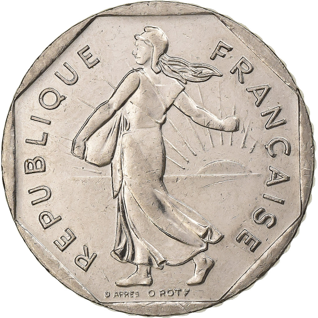 Francja, 2 Francs, Semeuse, 1998, Paris, Nikiel, EF(40-45), Gadoury:547