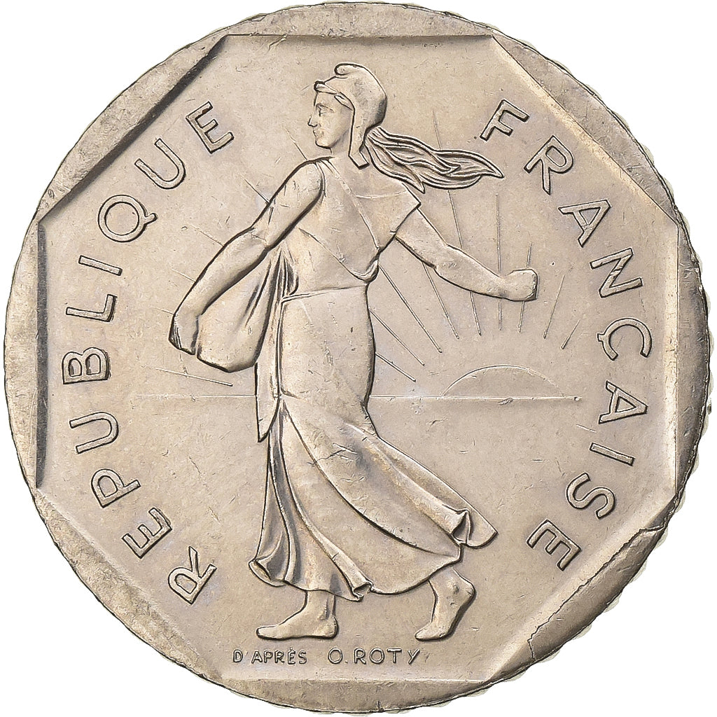 France, 2 Francs, Semeuse, 1994, Nickel, AU(55-58)
