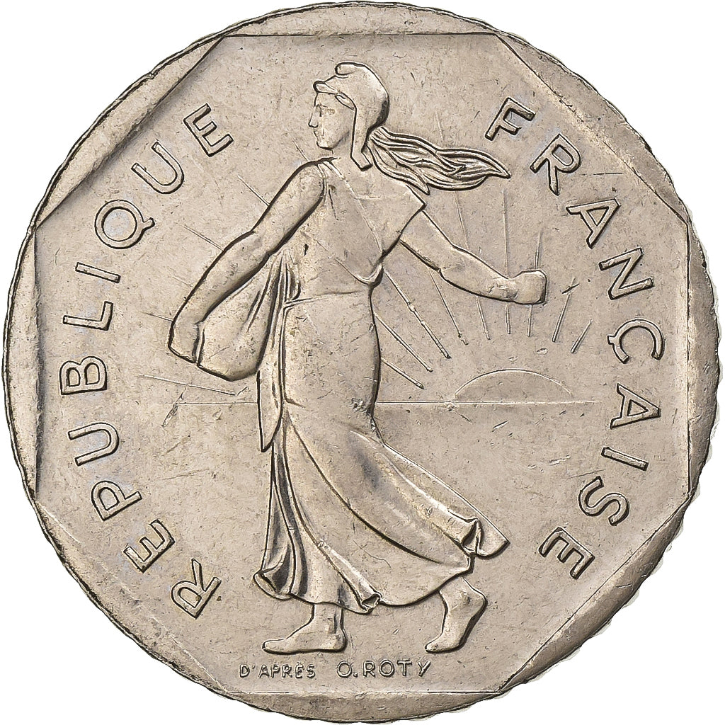 France, 2 Francs, Semeuse, 1997, Paris, Nickel, AU(50-53), Gadoury:547, KM:942.2