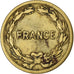 France, 2 Francs, France Libre, 1944, Philadelphia, Brass, VF(30-35), KM:905