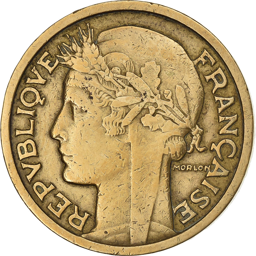 France, 2 Francs, Morlon, 1935, Paris, Aluminum-Bronze, VF(30-35), Gadoury:535