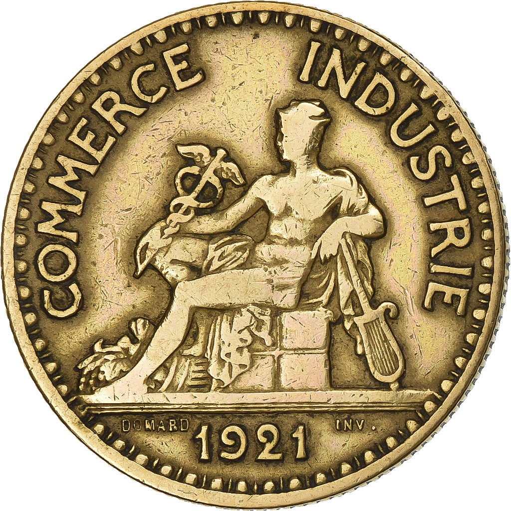 Francja, 2 Francs, Chambre de commerce, 1921, Paris, Aluminium-Brąz, VF(30-35)