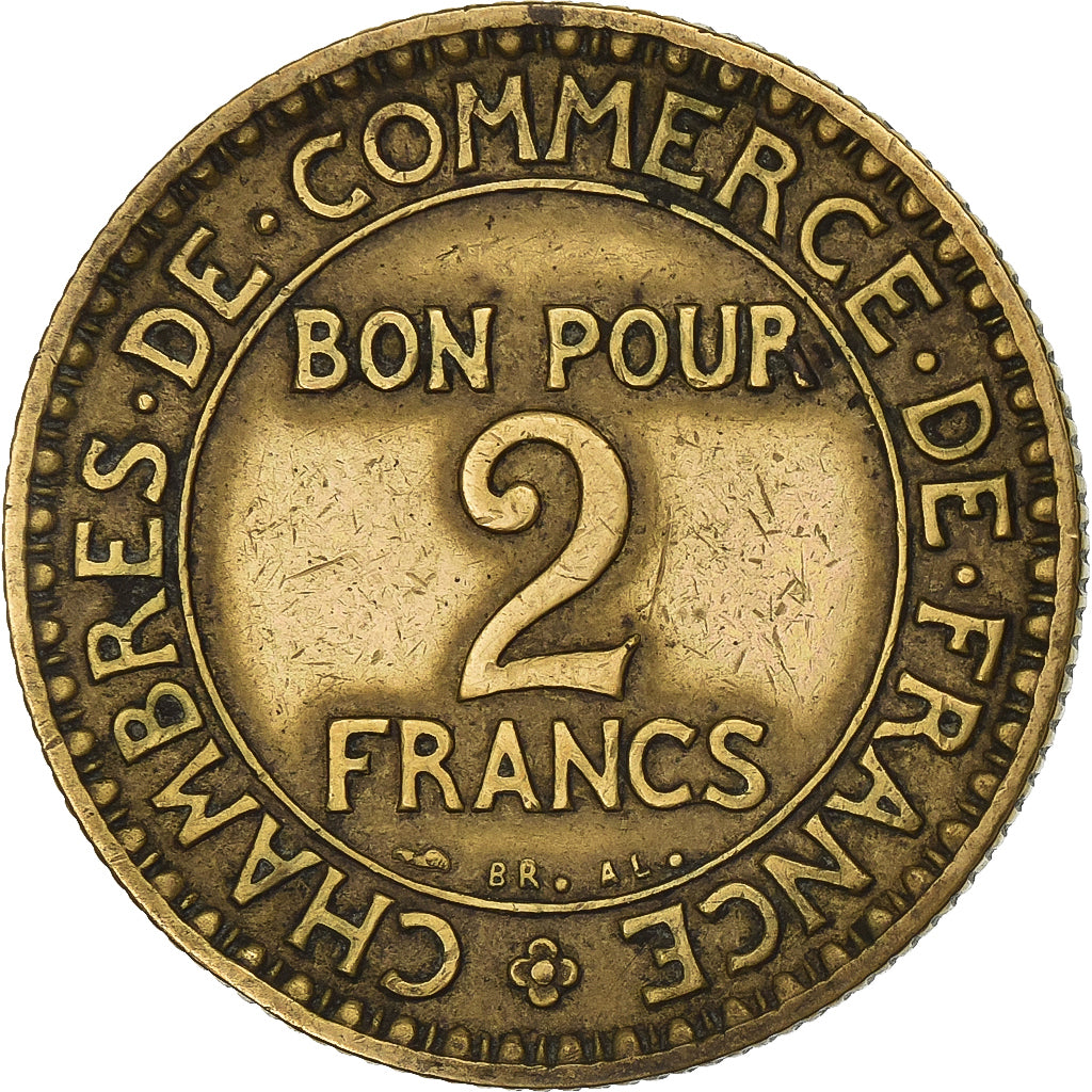 Frankreich, 2 Francs, Chambre de commerce, 1925, Paris, Aluminum-Bronze, SS