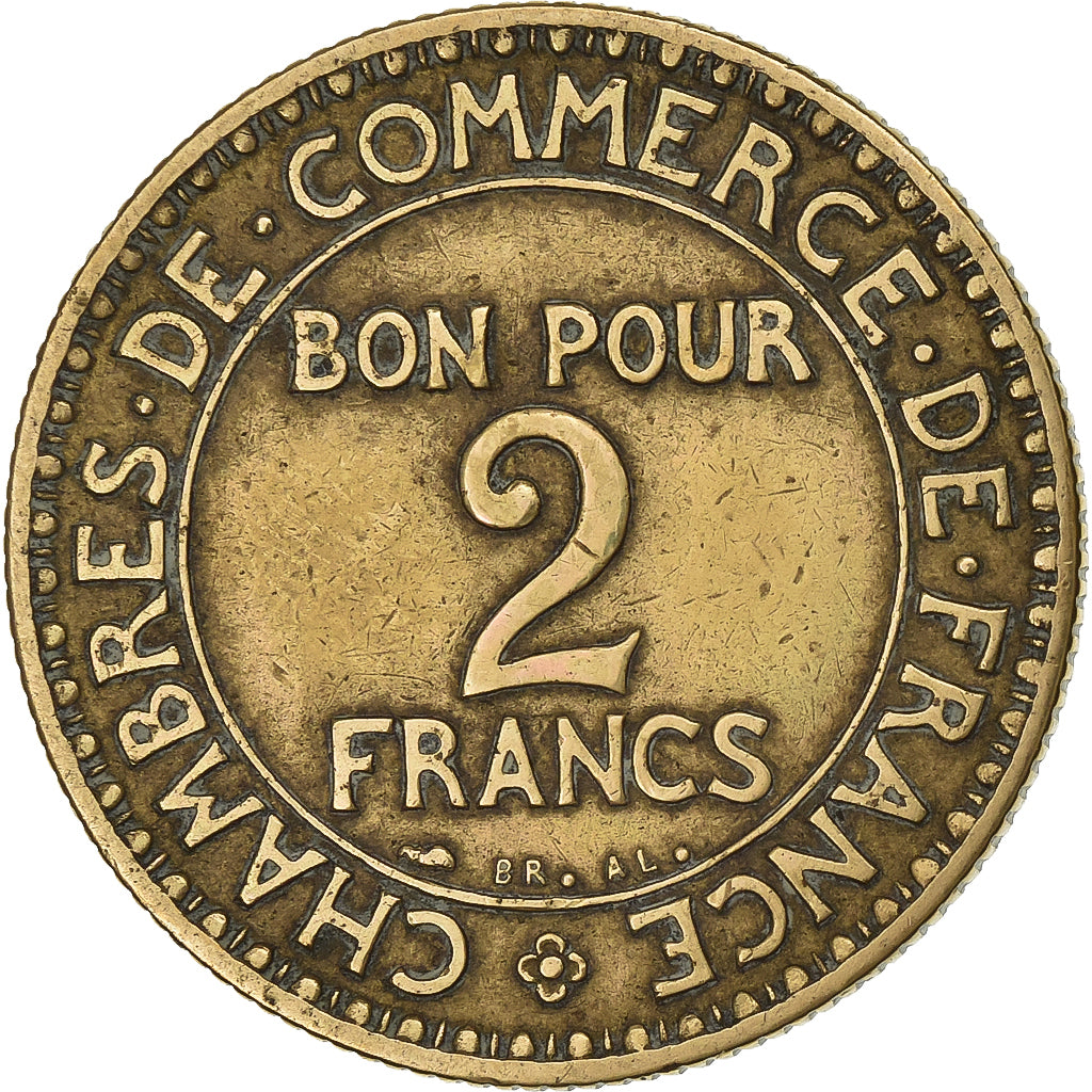 Francja, 2 Francs, Chambre de commerce, 1926, Paris, Aluminium-Brąz, EF(40-45)