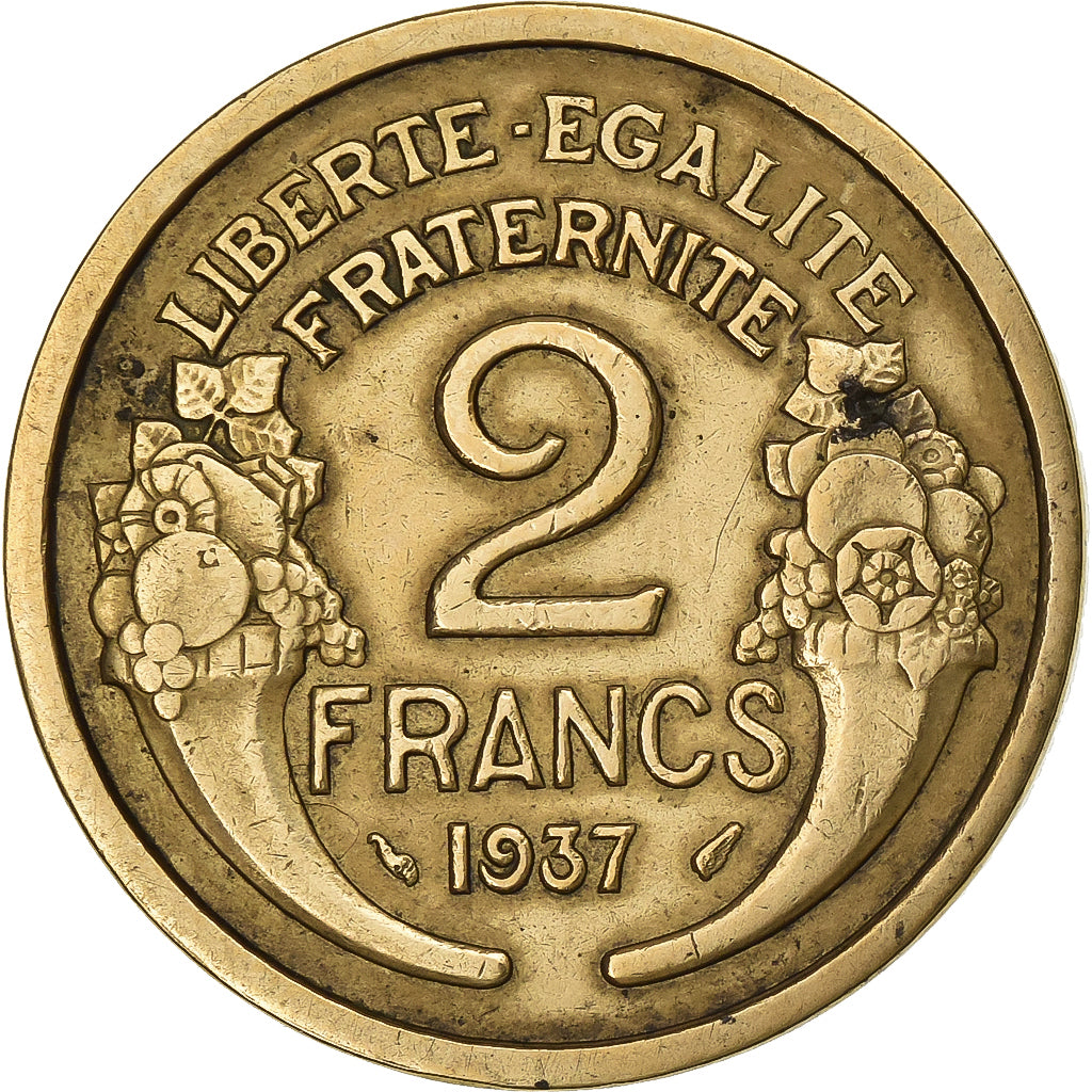 Francia, 2 Francs, Morlon, 1937, Alluminio-bronzo, SPL-, Gadoury:535, KM:886