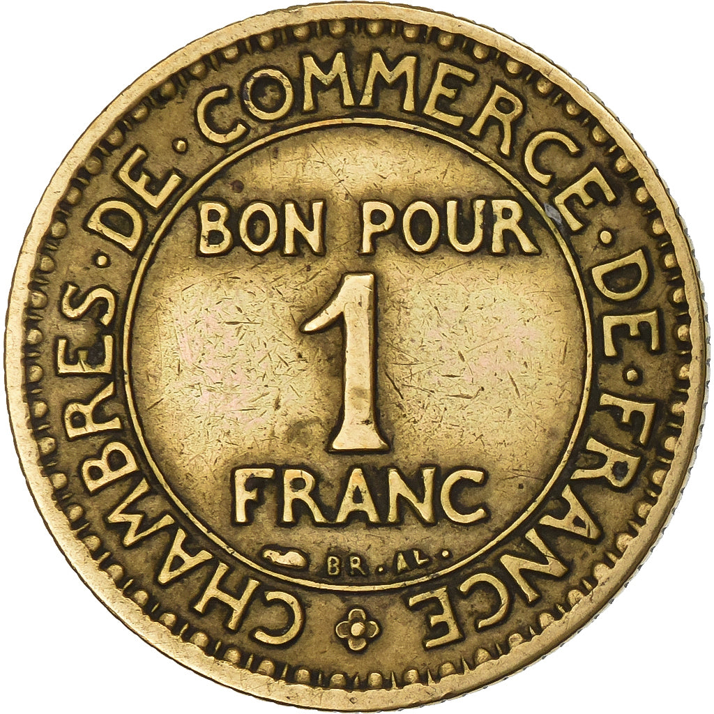 France, Franc, Chambre de commerce, 1926, Paris, Aluminum-Bronze, VF(20-25)