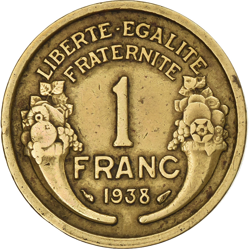 France, Franc, Morlon, 1938, Aluminum-Bronze, VF(20-25), Gadoury:470, KM:885