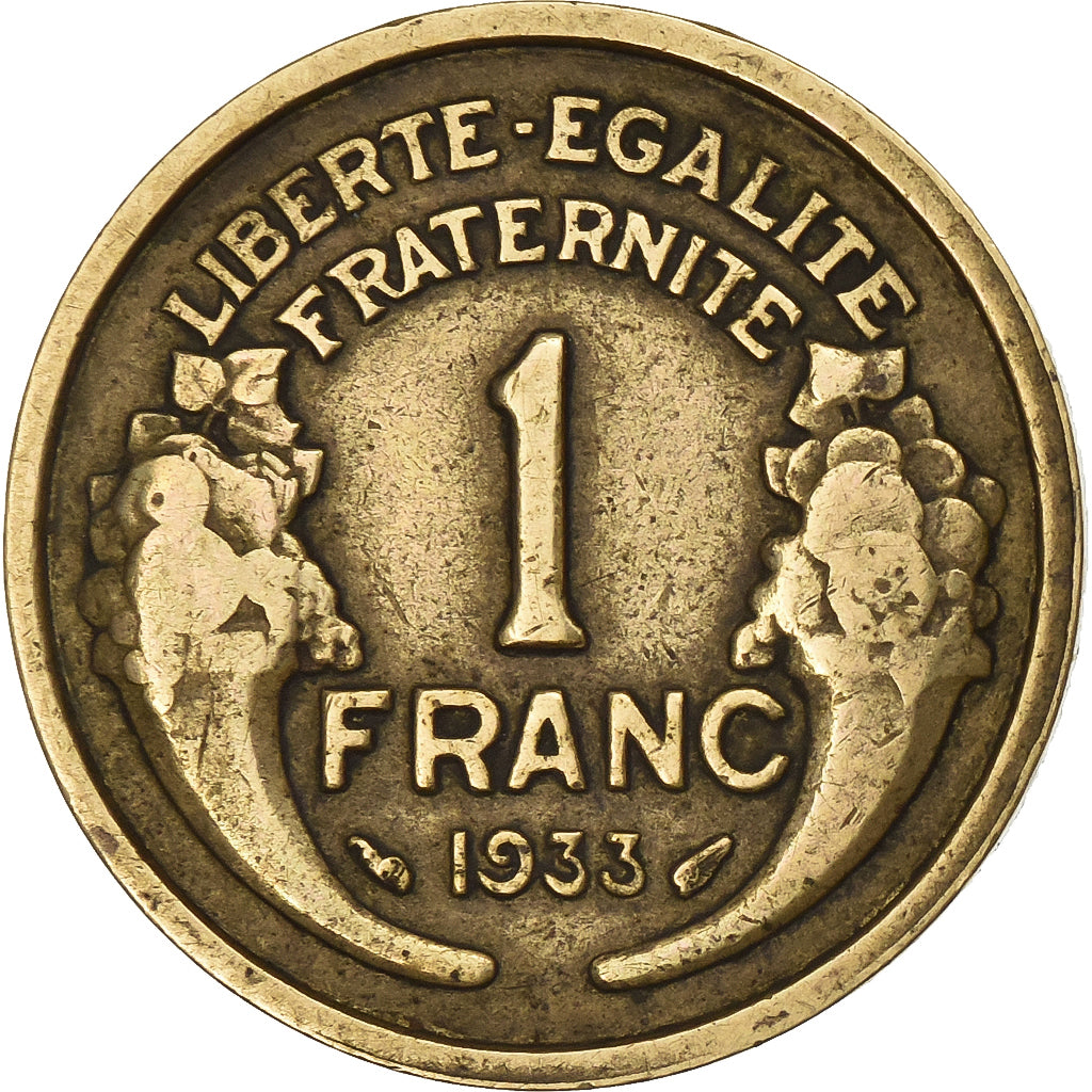 France, Franc, Morlon, 1933, Aluminum-Bronze, VF(30-35), Gadoury:470, KM:885