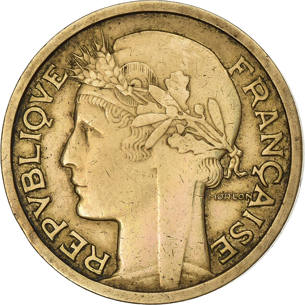 France, Franc, Morlon, 1935, Paris, Aluminum-Bronze, EF(40-45), KM:885