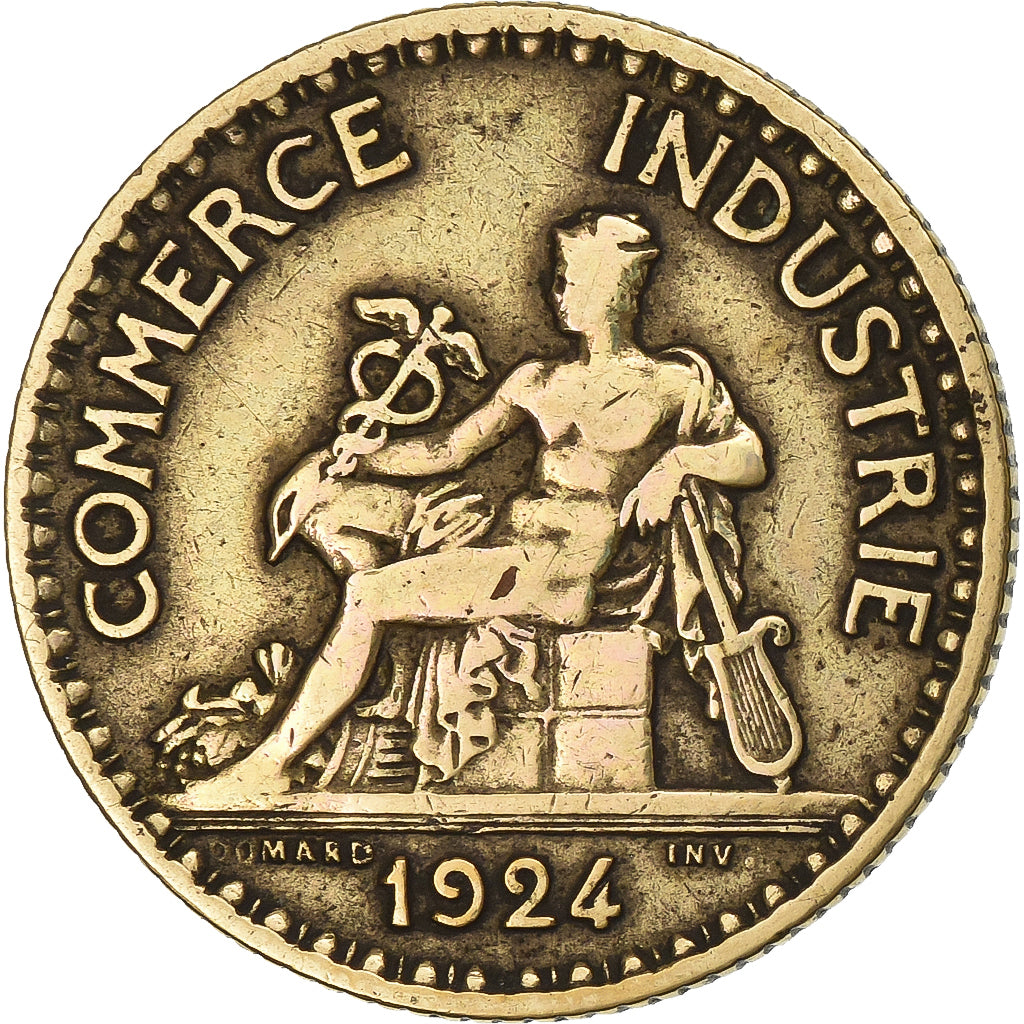 France, Franc, Chambre de commerce, 1924, Paris, Aluminum-Bronze, EF(40-45)