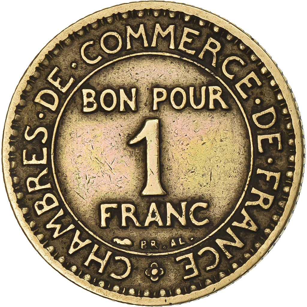 France, Franc, Chambre de commerce, 1924, Paris, Aluminum-Bronze, EF(40-45)