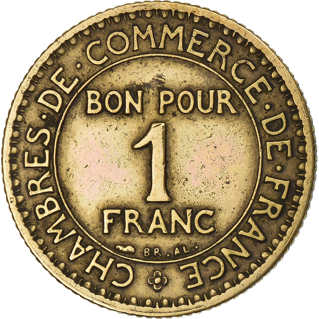 France, Franc, Chambre de commerce, 1922, Paris, Aluminum-Bronze, EF(40-45)