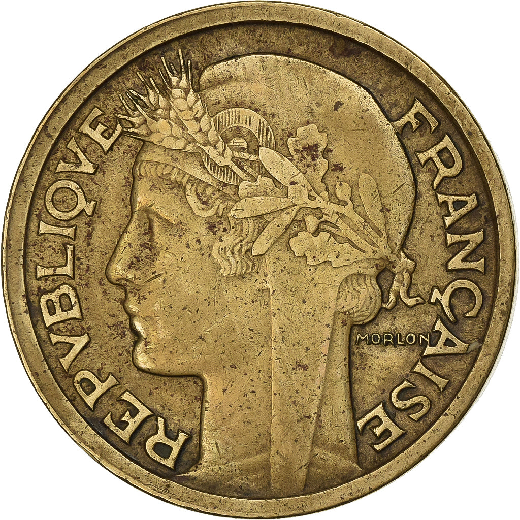 Francja, 2 Francs, Morlon, 1939, Paris, Aluminium-Brąz, EF(40-45), KM:886