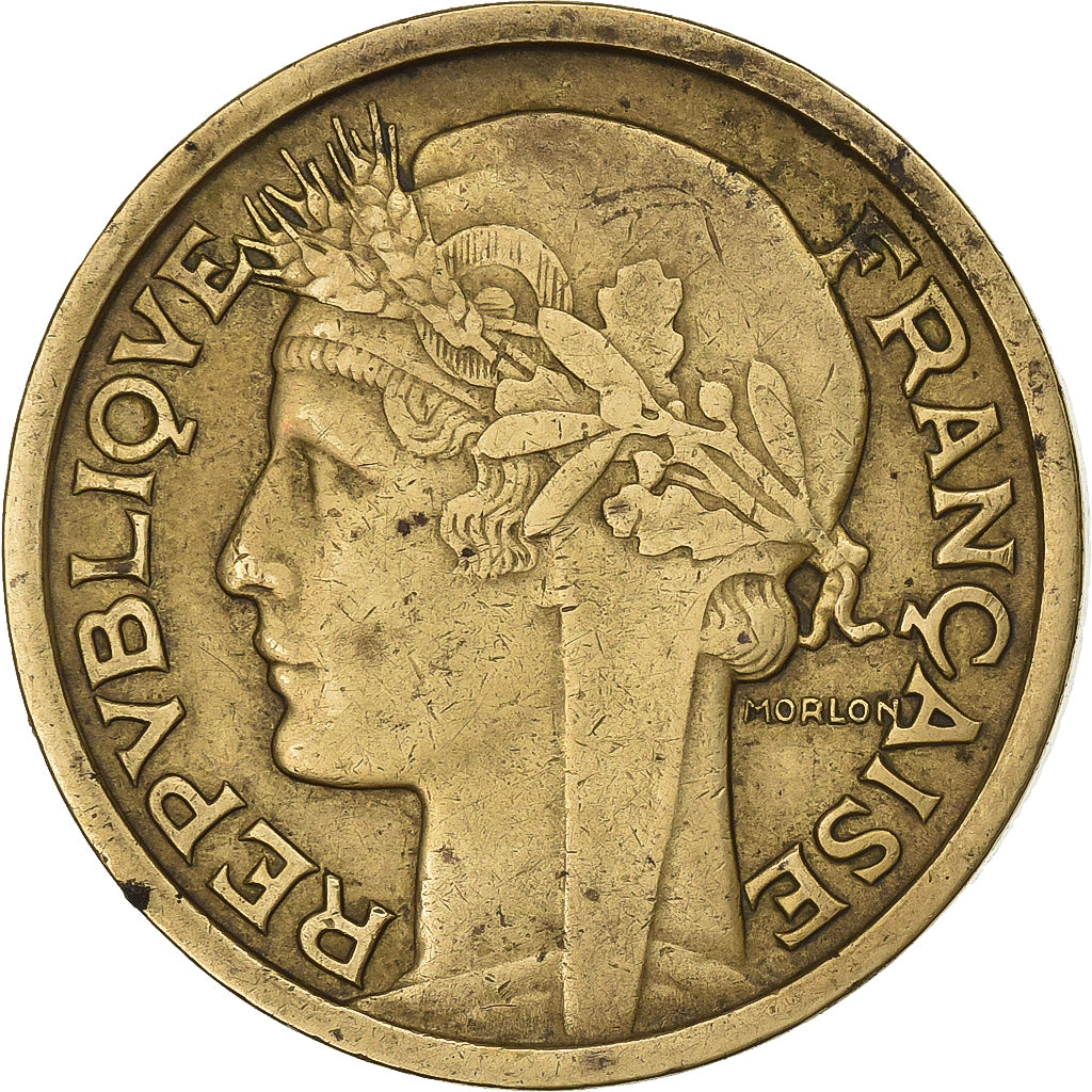 Francja, 2 Francs, Morlon, 1941, Paris, Aluminium-Brąz, AU(50-53), KM:886