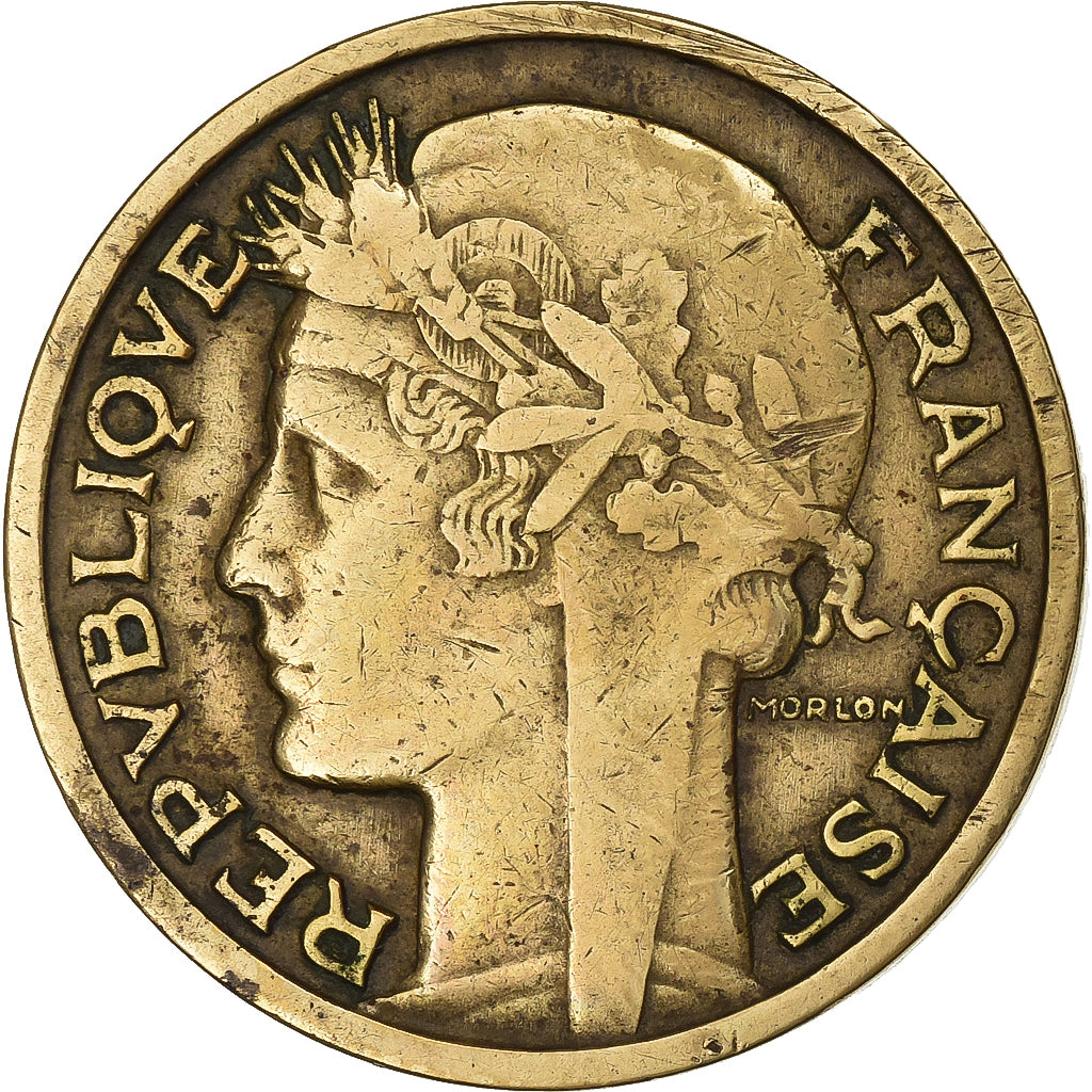 Francja, 2 Francs, Morlon, 1932, Aluminium-Brąz, VF(20-25), Gadoury:535, KM:886