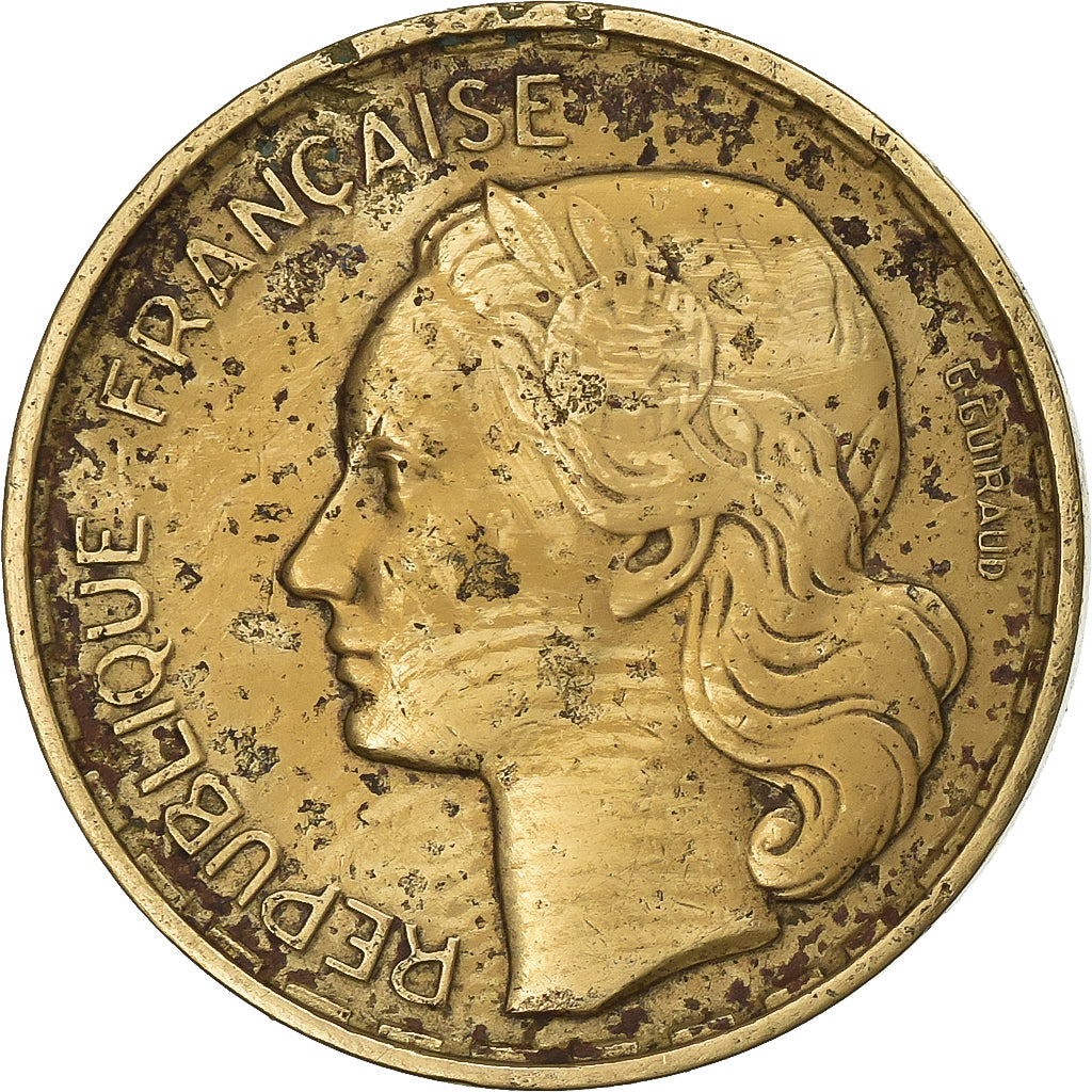 France, 20 Francs, Guiraud, 1951, Beaumont - Le Roger, Aluminum-Bronze