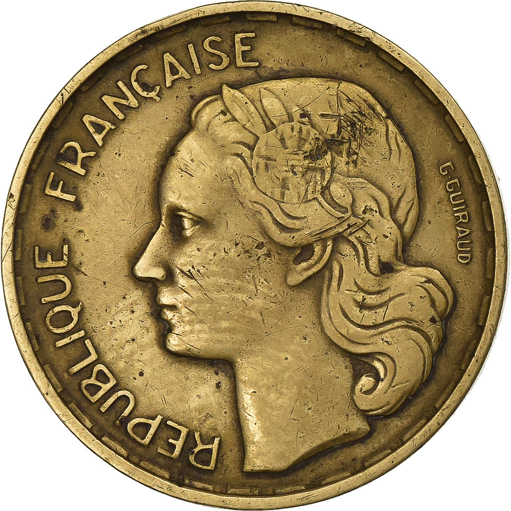 France, 20 Francs, Guiraud, 1952, Beaumont - Le Roger, Aluminum-Bronze