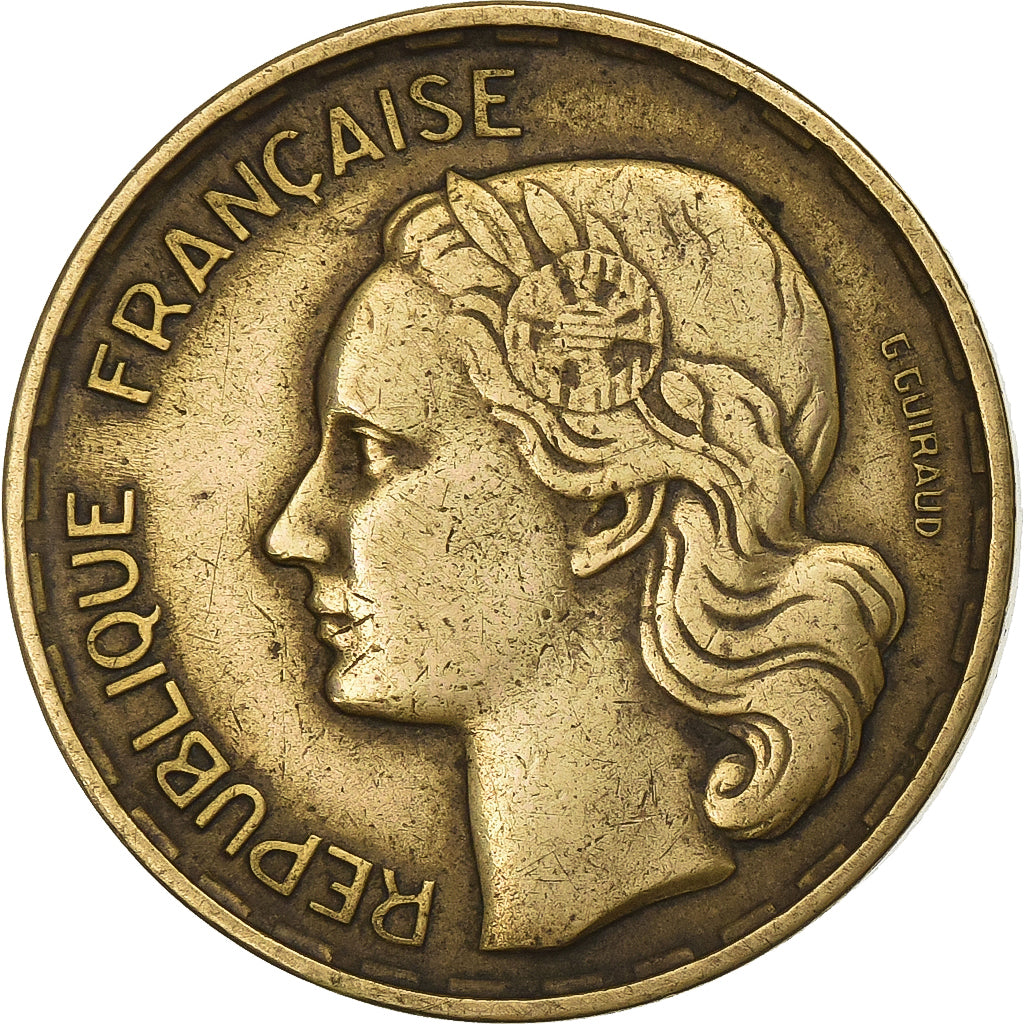 Francia, 20 Francs, Guiraud, 1953, Paris, Alluminio-bronzo, BB, Gadoury:812