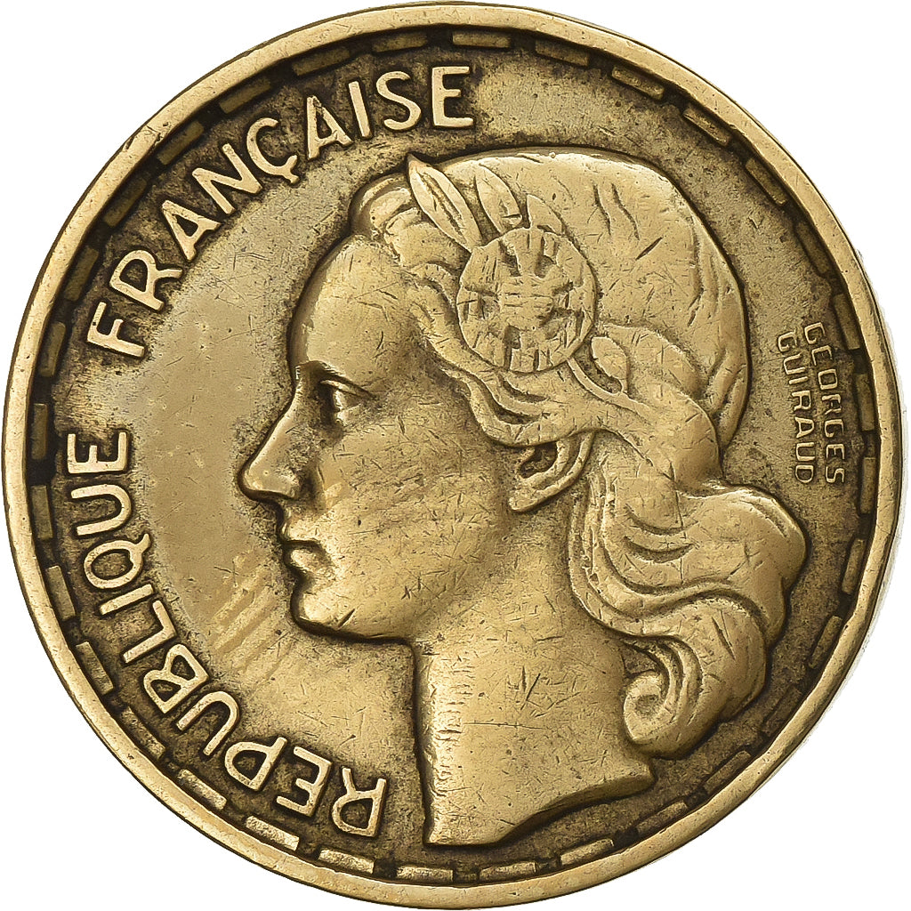 France, 20 Francs, Guiraud, 1950, Beaumont - Le Roger, Aluminum-Bronze