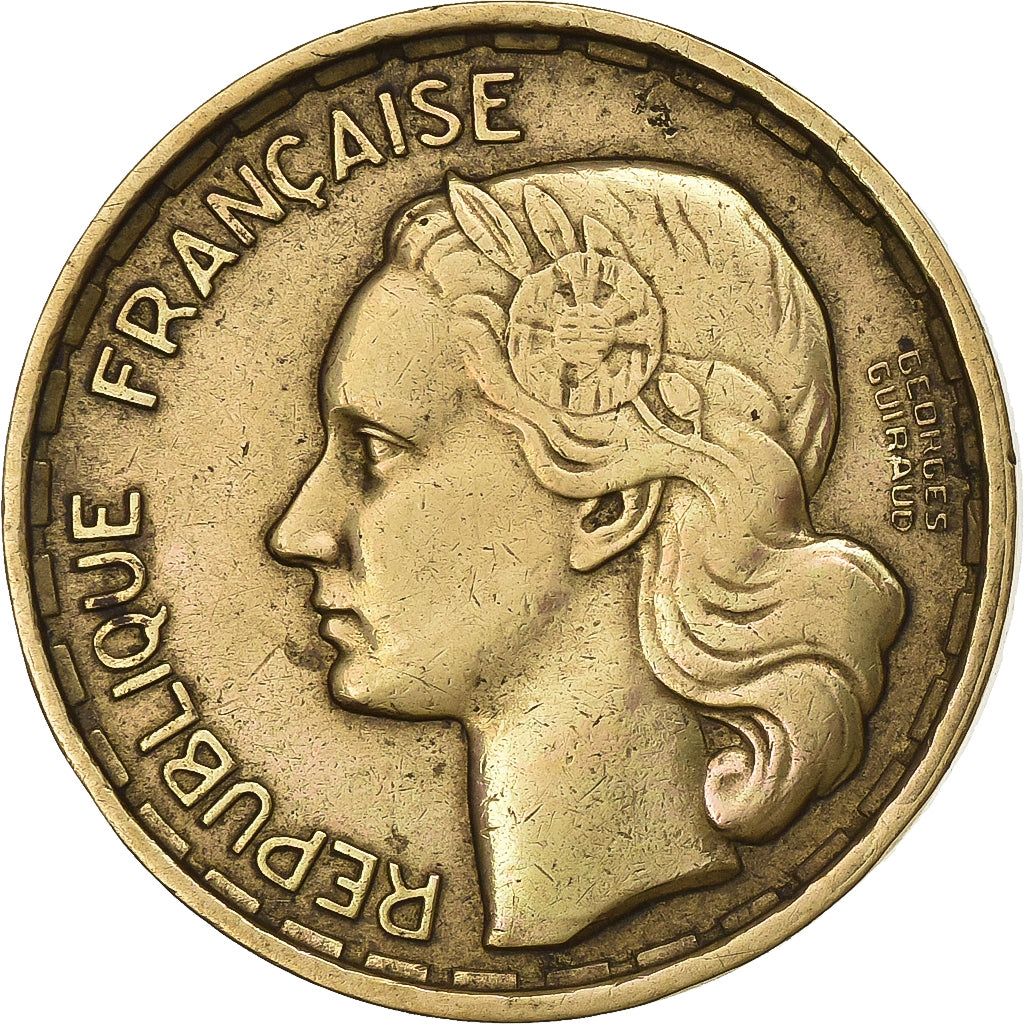 Francia, 20 Francs, Guiraud, 1950, Paris, Alluminio-bronzo, BB+, Gadoury:864