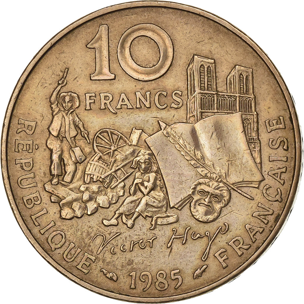 Frankreich, 10 Francs, Victor Hugo, 1985, Nickel-Bronze, SS, Gadoury:819, KM:956