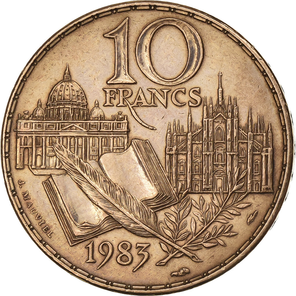 Frankreich, 10 Francs, Stendhal, 1983, Paris, Nickel-Bronze, SS, Gadoury:817