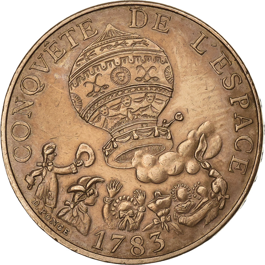 France, 10 Francs, La conquête, 1983, Paris, Nickel-Bronze, EF(40-45)