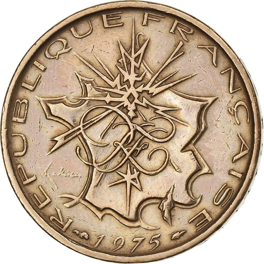Frankreich, 10 Francs, Mathieu, 1975, Nickel-brass, S+, Gadoury:814, KM:940