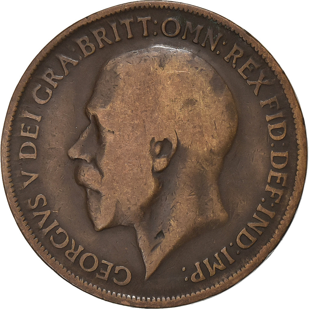 Grã-Bretanha, George V, Penny, 1918, Bronze, F(12-15), KM:810