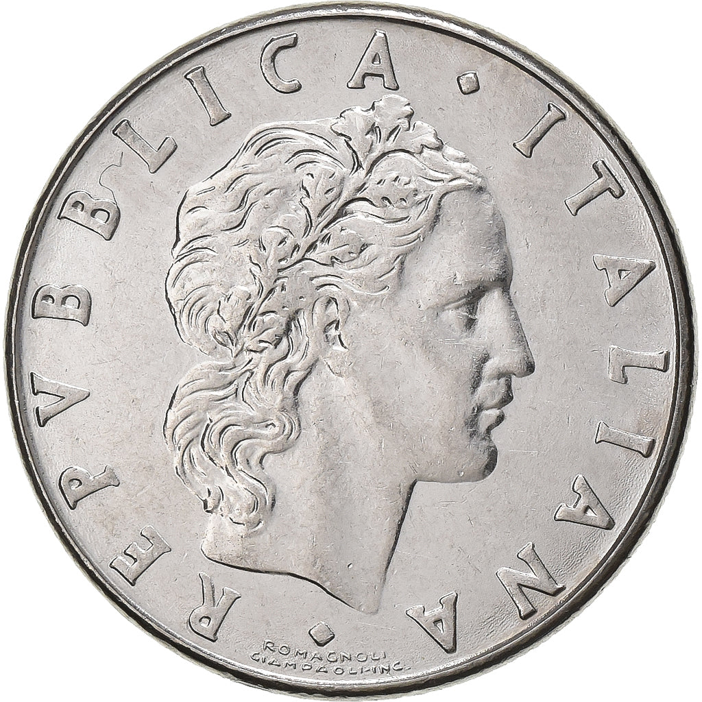 Italy, 50 Lire, 1979, Rome, Stainless Steel, AU(50-53), KM:95.1