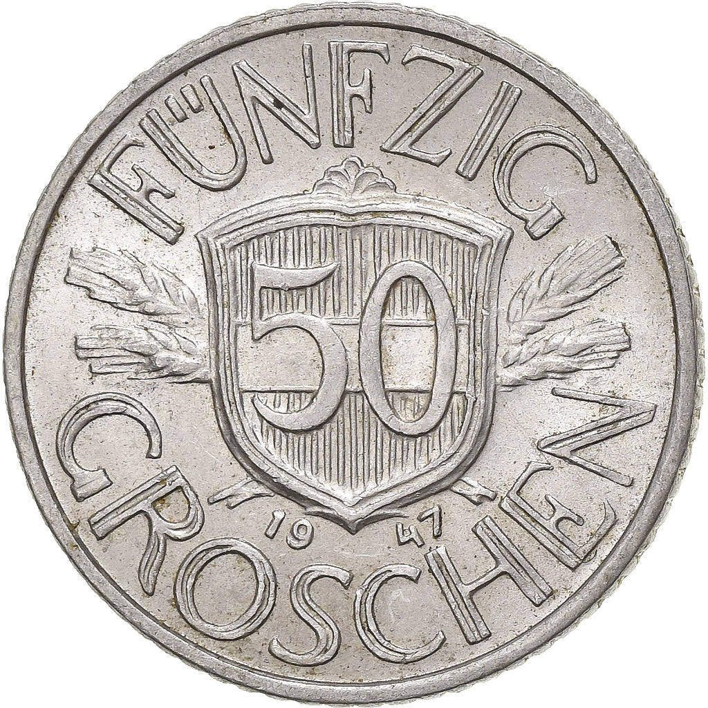 Austria, 50 Groschen, 1947, Aluminum, MS(60-62), KM:2870