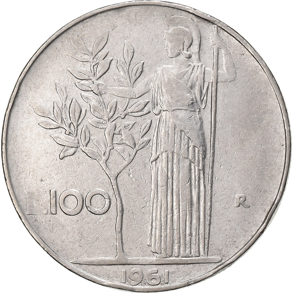 Italie, 100 Lire, 1961, Rome, Acier inoxydable, TTB, KM:96.1